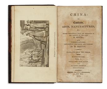 BRETON DE LA MARTINIÈRE, JEAN-BAPTISTE-JOSEPH. China: Its Costume, Arts, Manufactures, &c.  4 vols. in 2.  1812-13